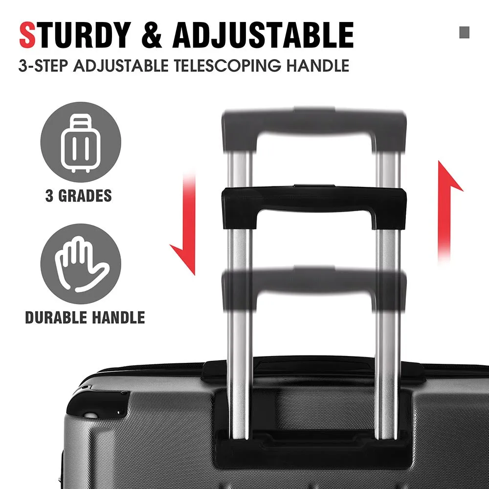 28In Expandable Lightweight Spinner Suitcase with Corner Guards - Black