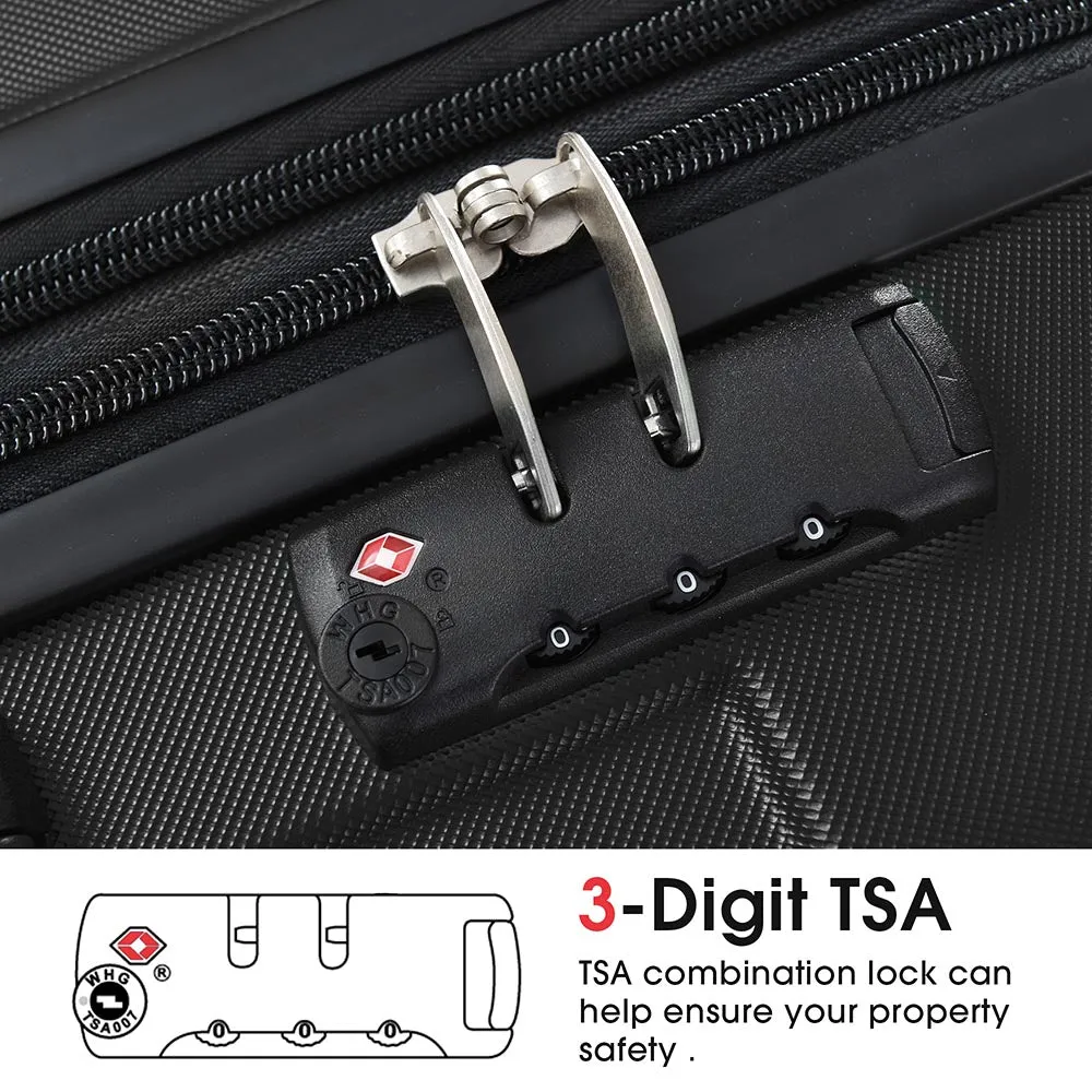 28In Expandable Lightweight Spinner Suitcase with Corner Guards - Black