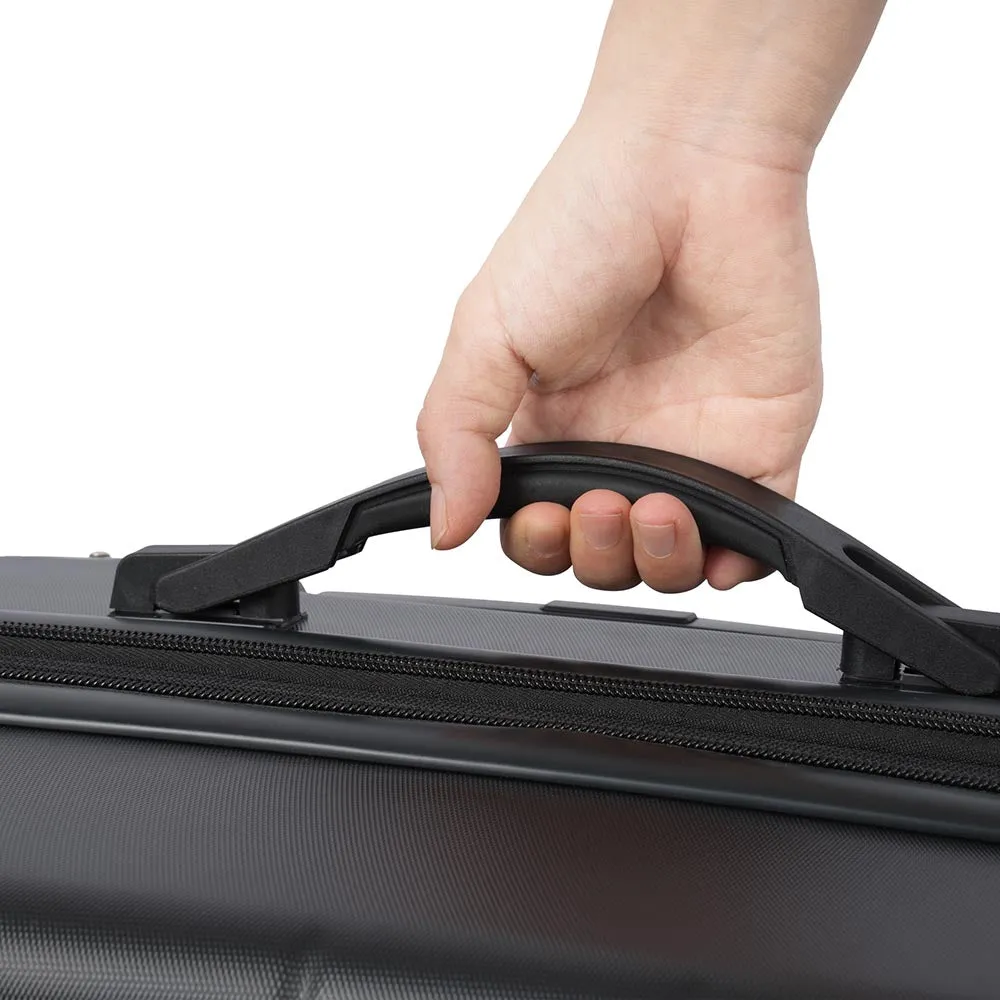 28In Expandable Lightweight Spinner Suitcase with Corner Guards - Black