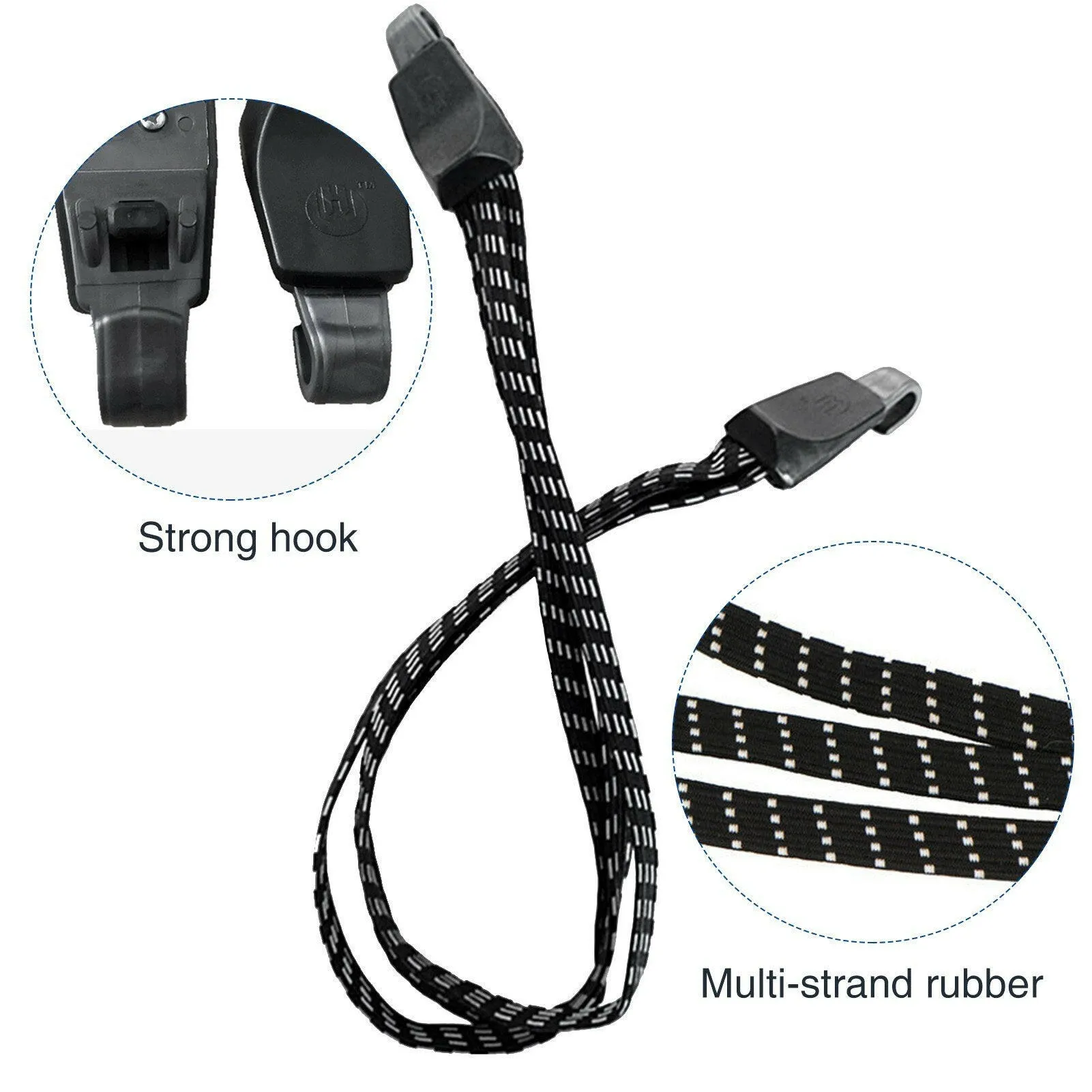 3 in 1 Bungee Cord Elastic Bicycle Luggage Fixed Strap Bike Banding Bungee Rope Cycling Elastic Cord Strap MTB Tie Fixed Band with Hook