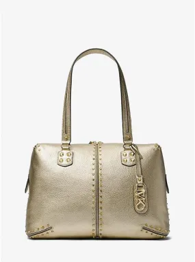 Astor Large Studded Metallic Leather Tote Bag