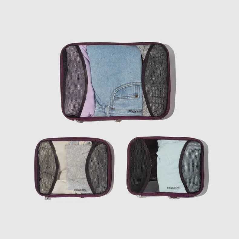 Baggallini 2 Medium & 1 Large Compression Packing Cube Set