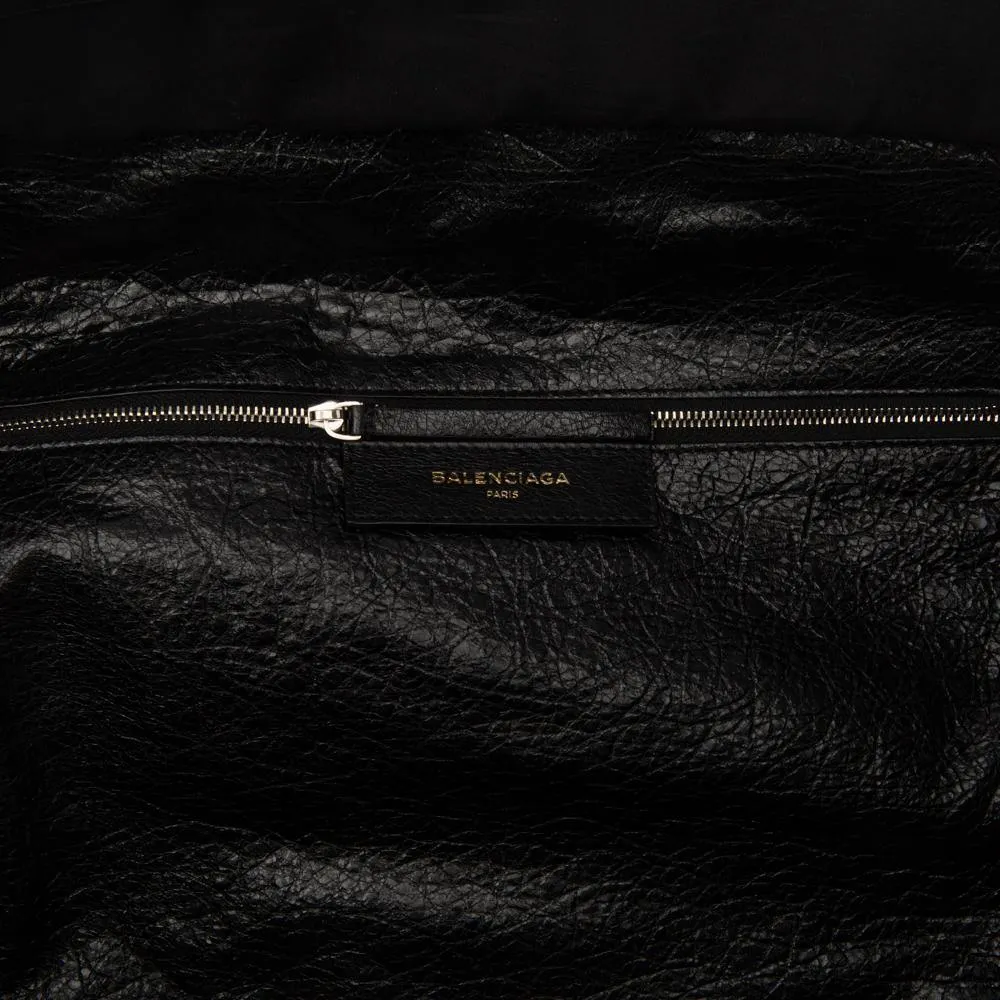 Balenciaga Black Leather Carry All Shopper Ikea XL Travel Tote Bag