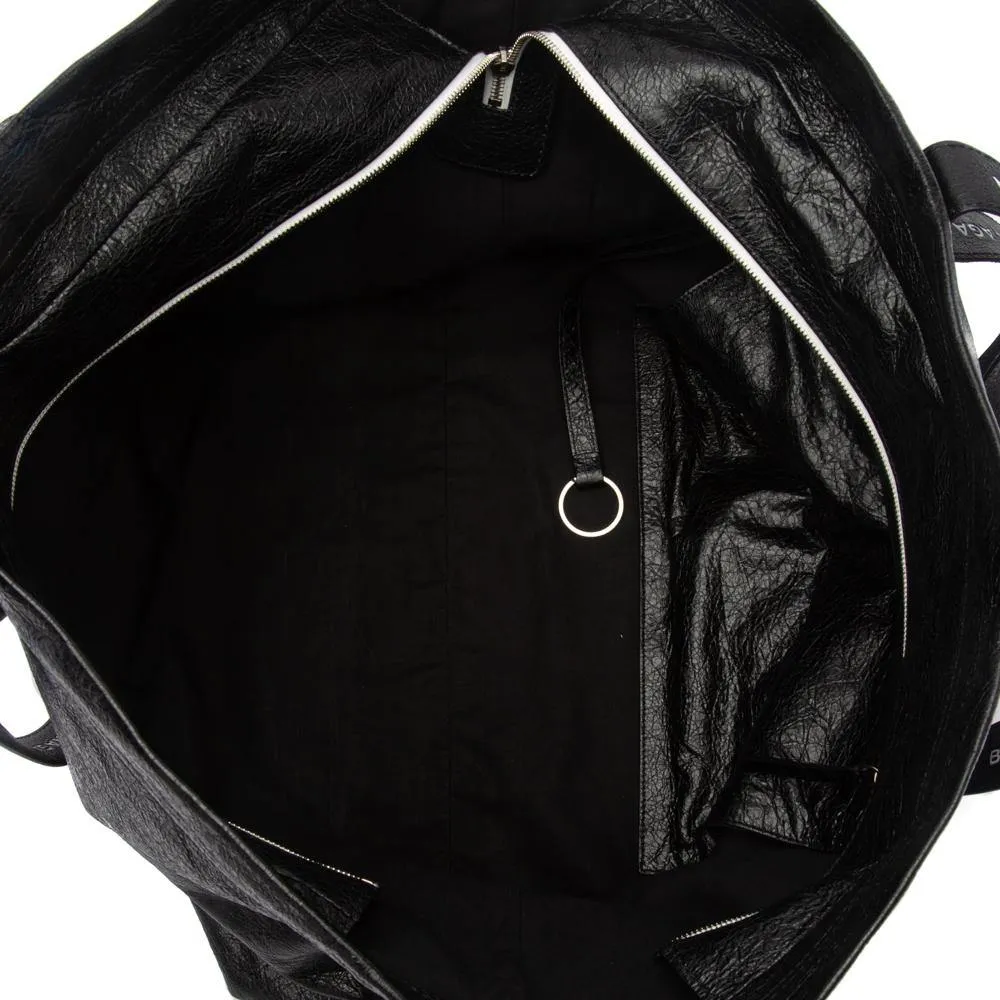 Balenciaga Black Leather Carry All Shopper Ikea XL Travel Tote Bag