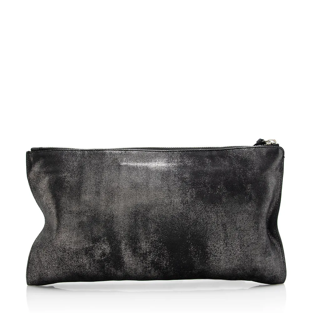 Balenciaga Metallic Calfskin Milky Way Papier Clutch (SHF-21705)