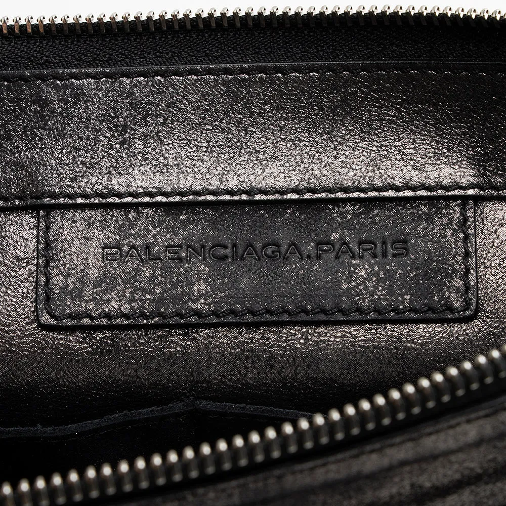 Balenciaga Metallic Calfskin Milky Way Papier Clutch (SHF-21705)