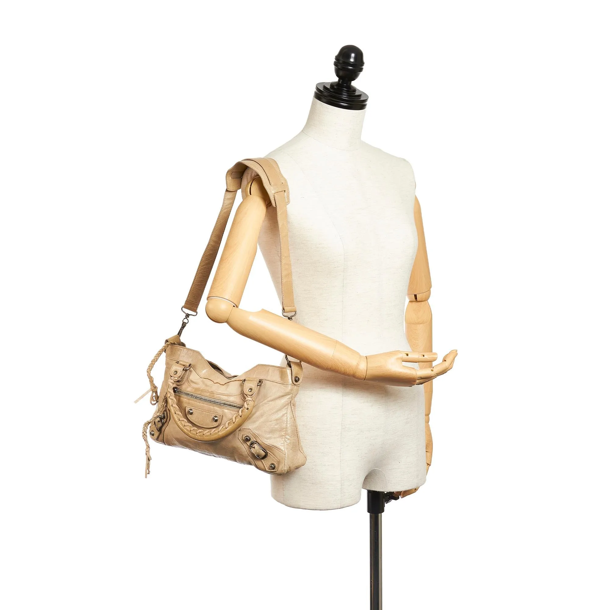 Balenciaga Motocross Classic First Lambskin Leather Satchel (SHG-34047)