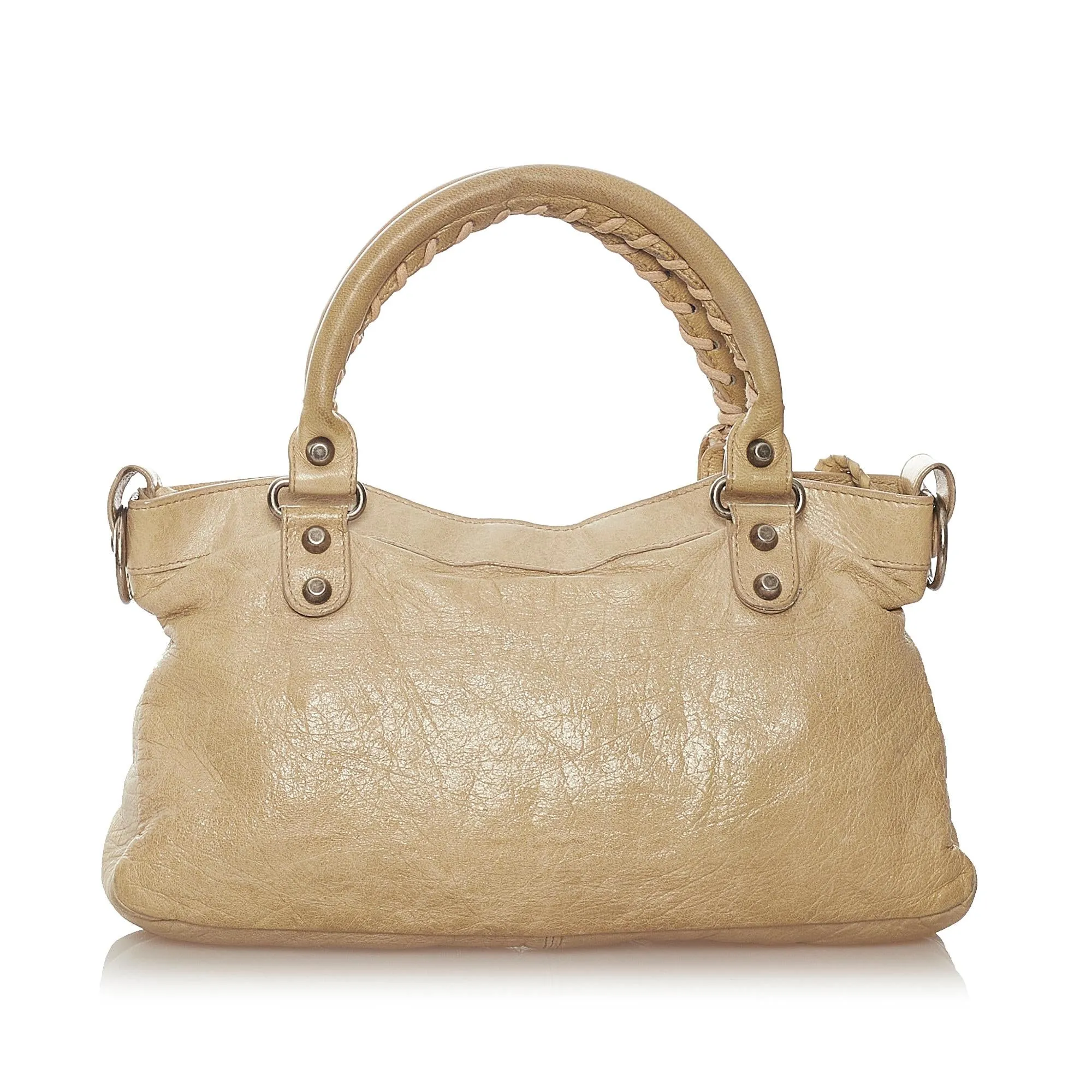 Balenciaga Motocross Classic First Lambskin Leather Satchel (SHG-34047)