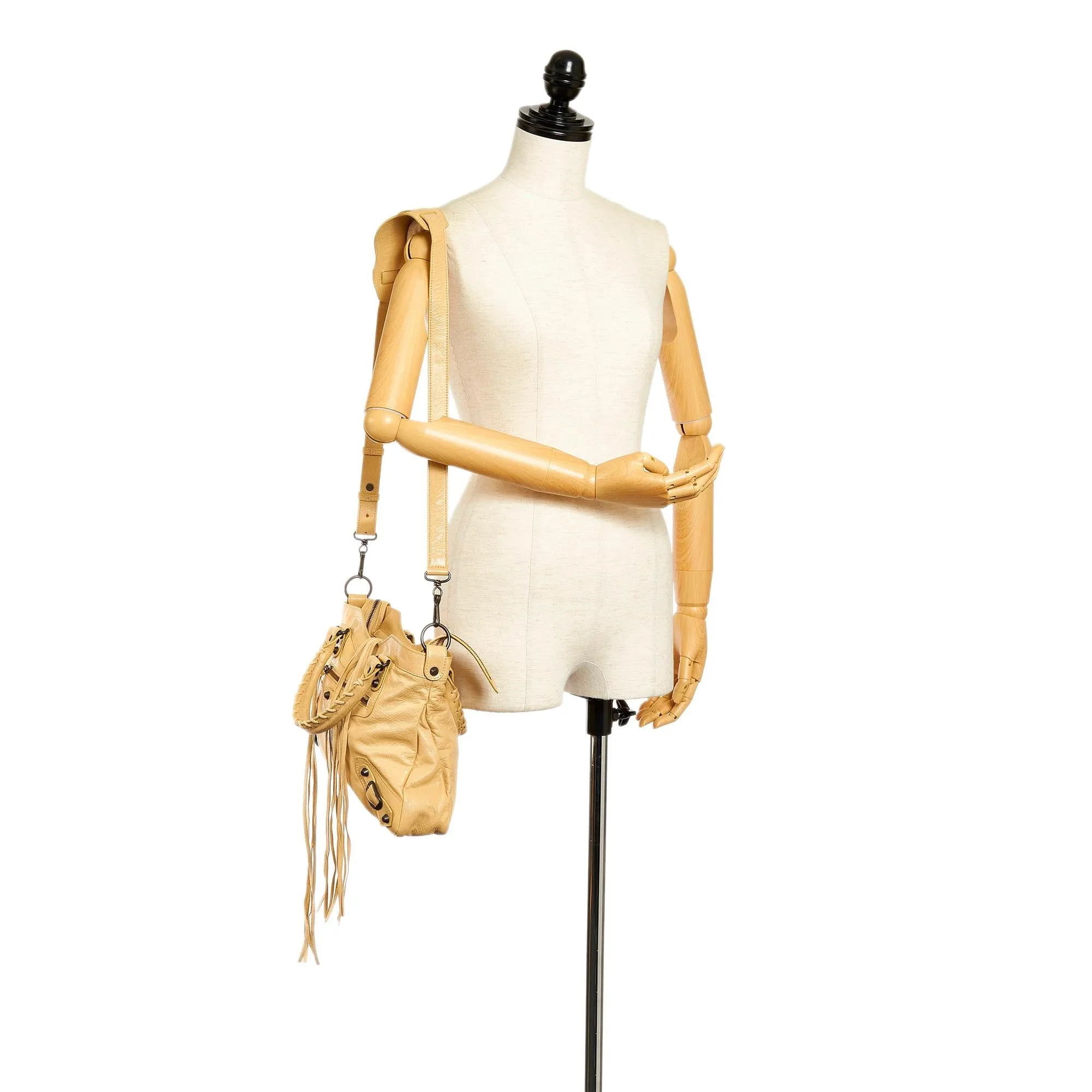 Balenciaga Motocross Classic Town Lambskin Leather Satchel (SHG-33928)