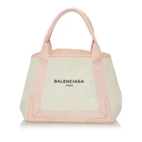 Balenciaga Navy Cabas S Canvas Tote Bag (SHG-27791)