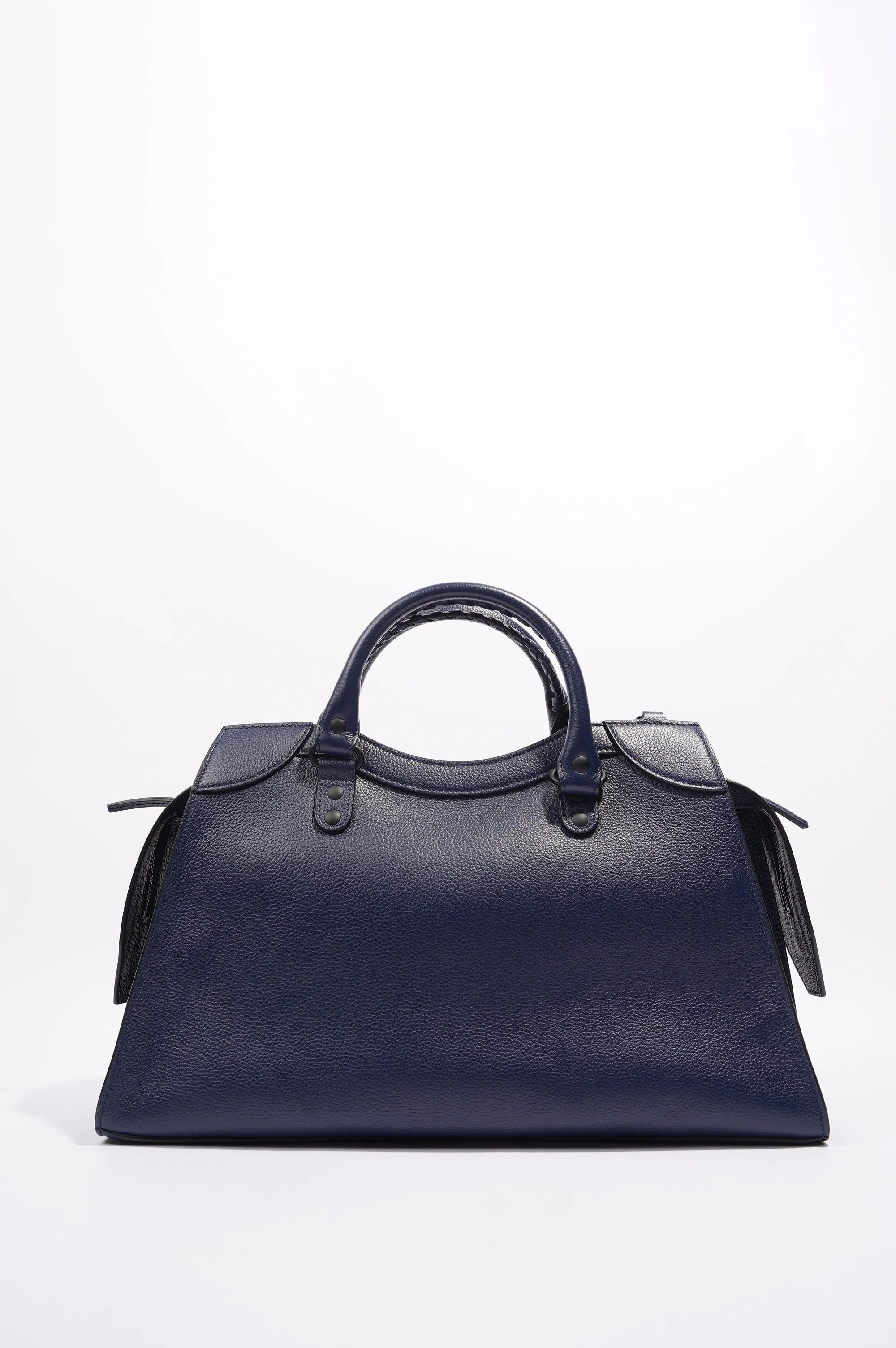 Balenciaga Womens Neo City Bag Navy Leather Medium