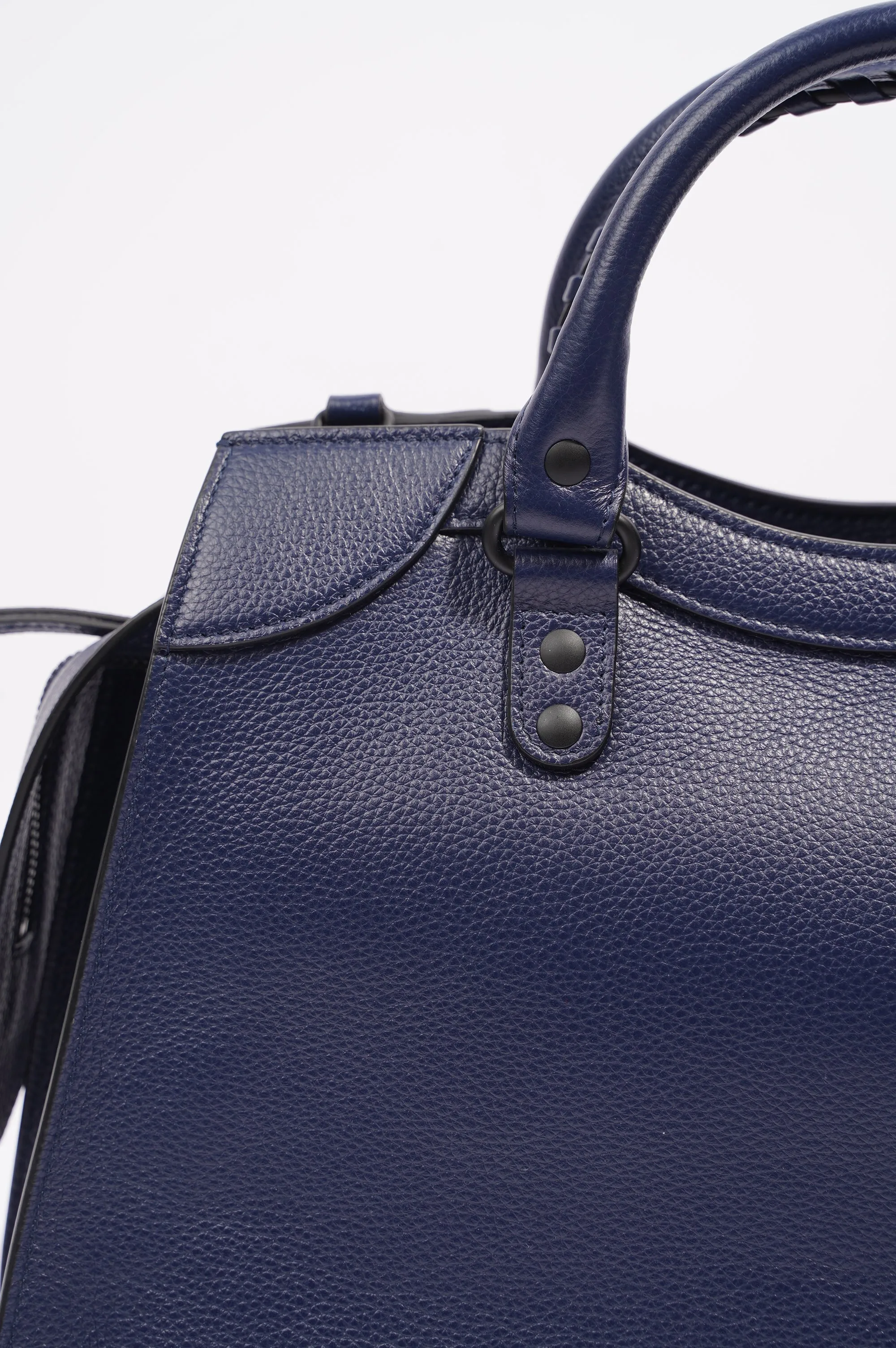 Balenciaga Womens Neo City Bag Navy Leather Medium