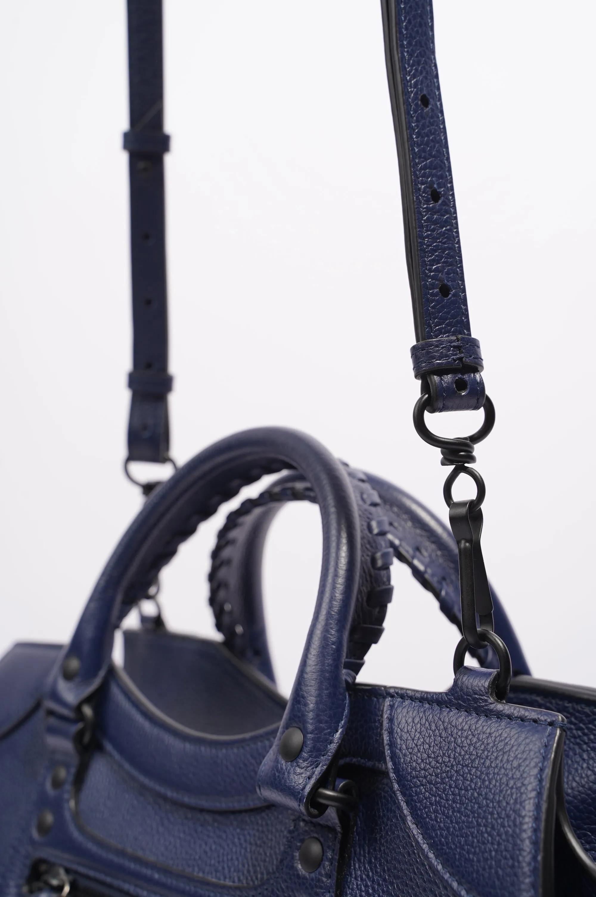 Balenciaga Womens Neo City Bag Navy Leather Medium