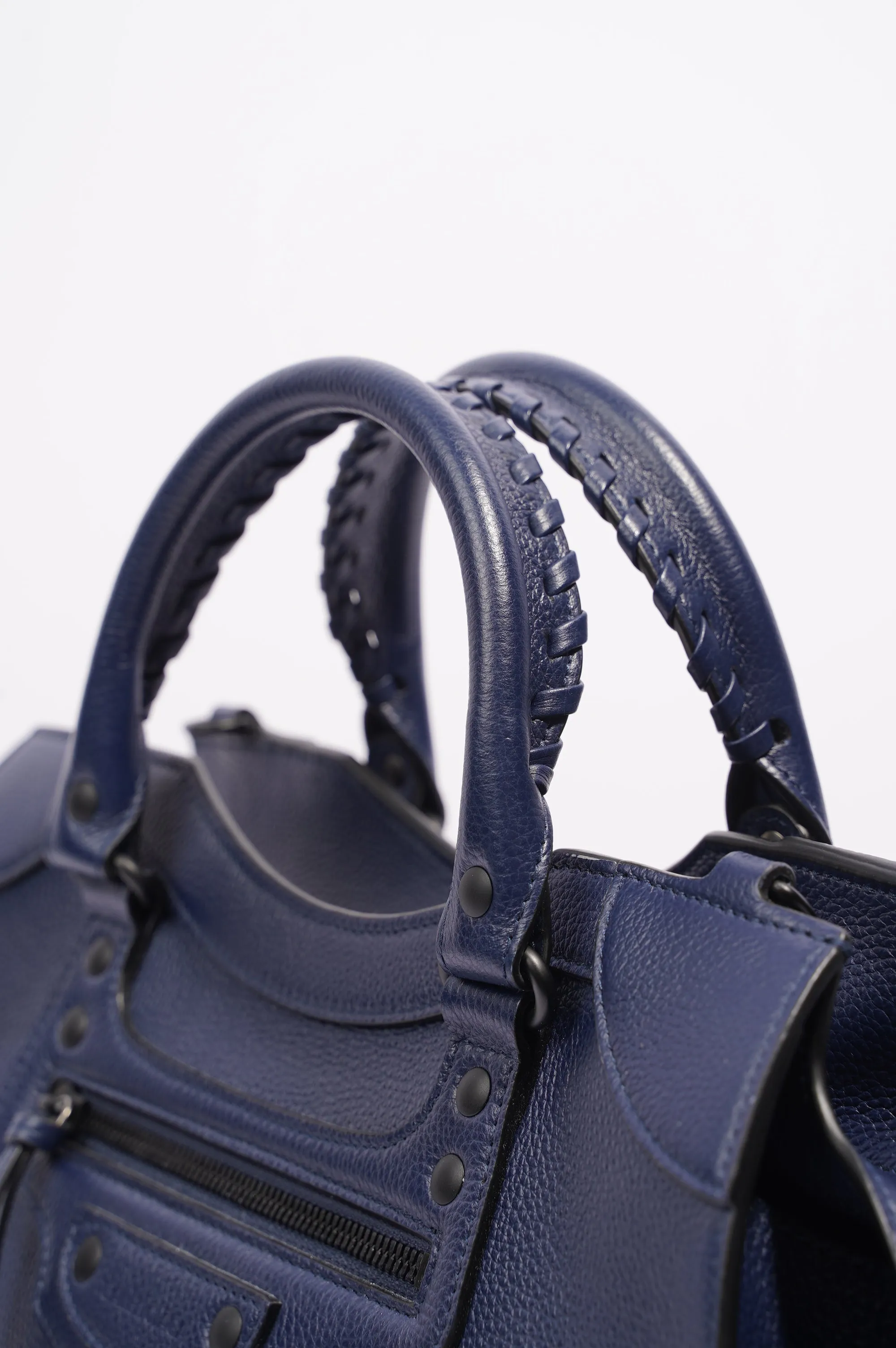 Balenciaga Womens Neo City Bag Navy Leather Medium