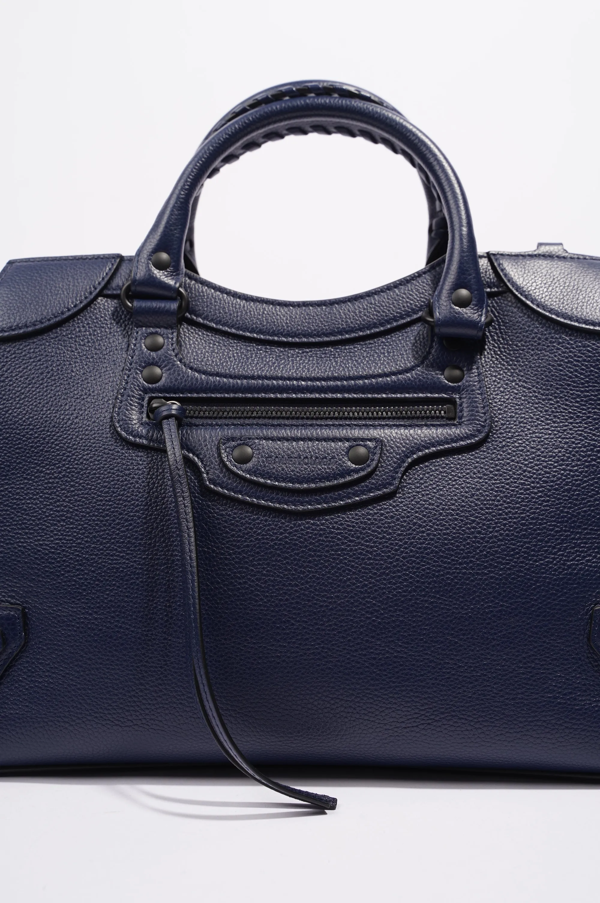 Balenciaga Womens Neo City Bag Navy Leather Medium
