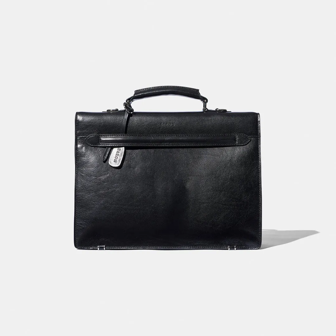 Briefcase - Black Leather by Baron