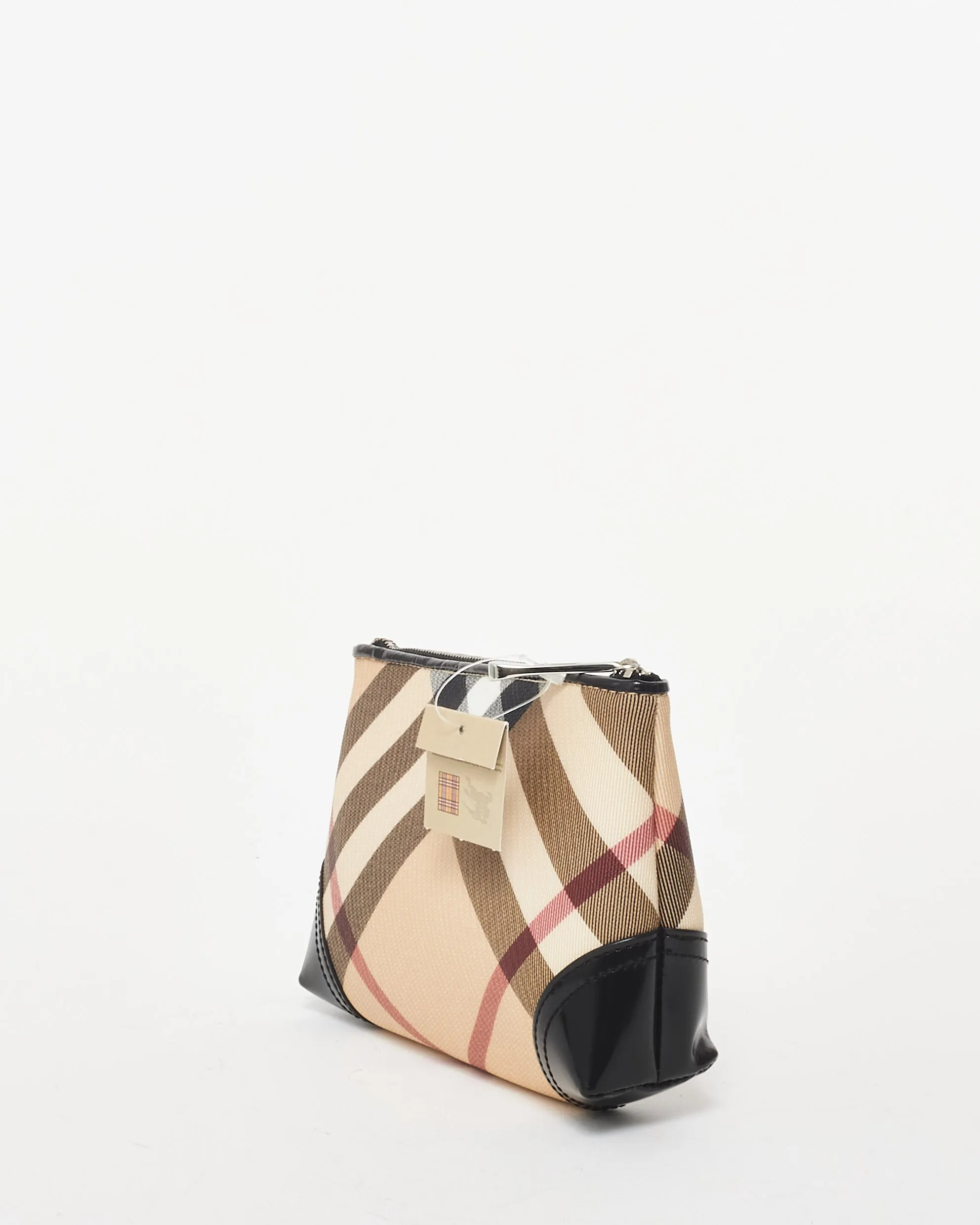 Burberry Beige Nova Check Coated Canvas Cosmetic Pouch