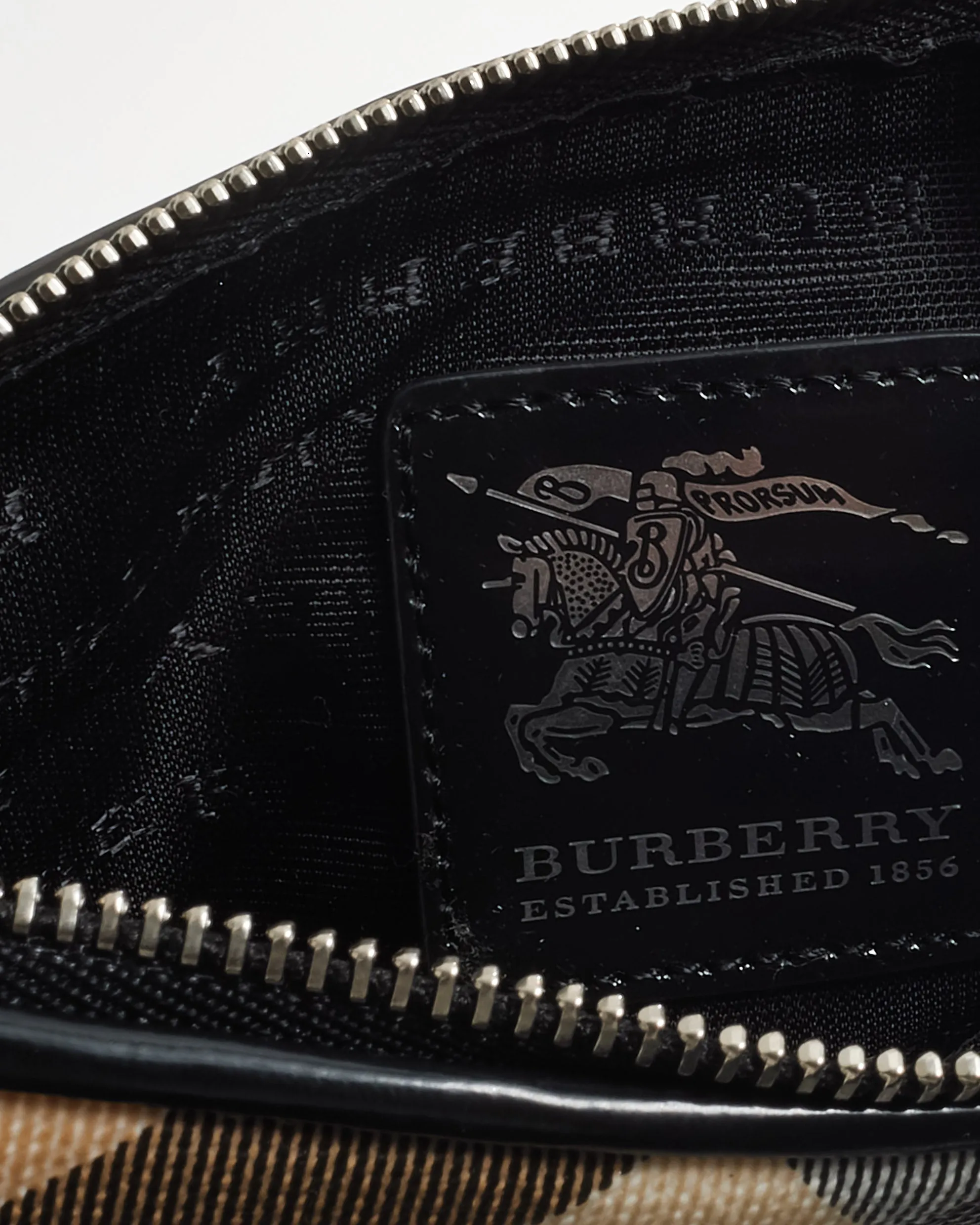 Burberry Beige Nova Check Coated Canvas Cosmetic Pouch