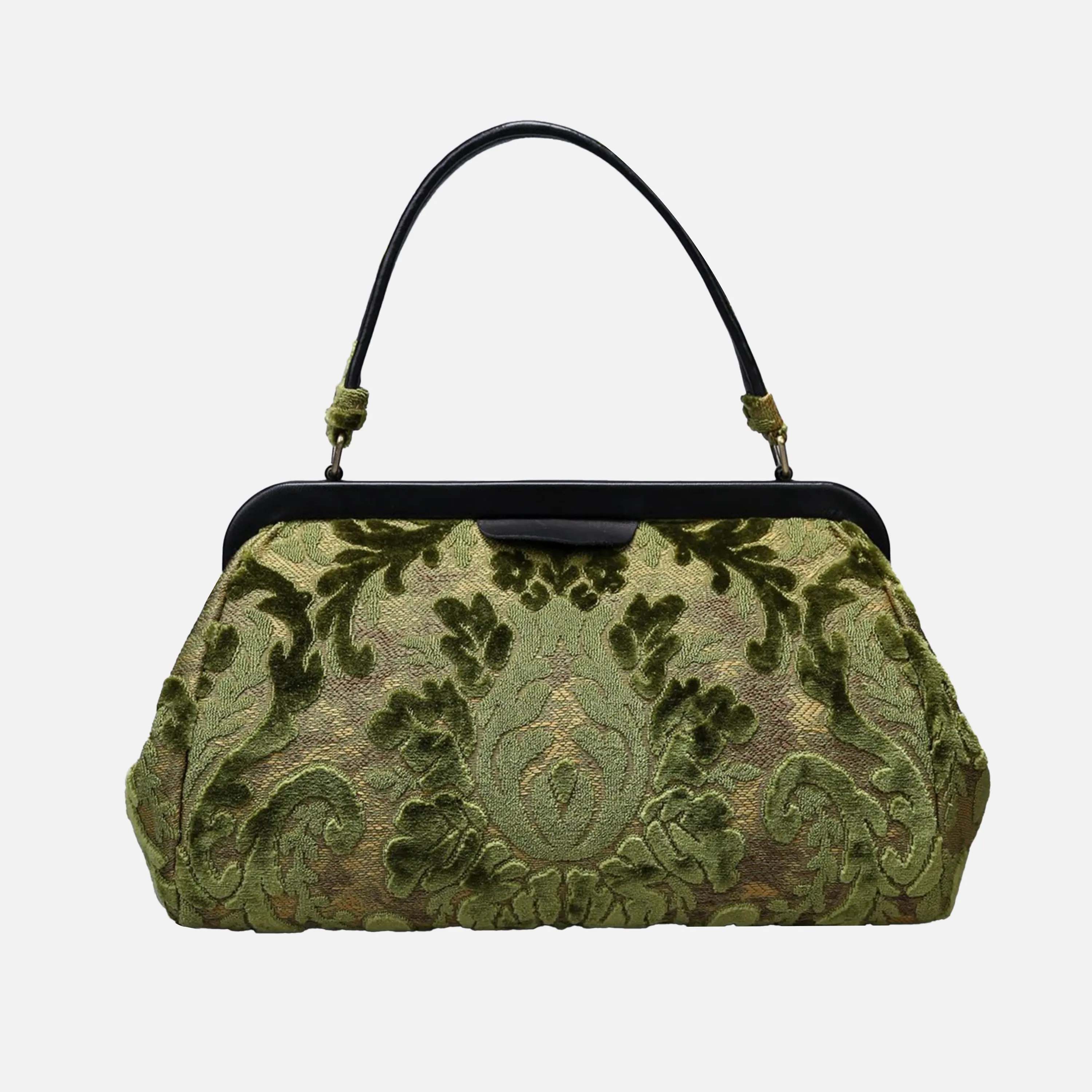 Burnout Velvet Fern Green Top Handle Purse