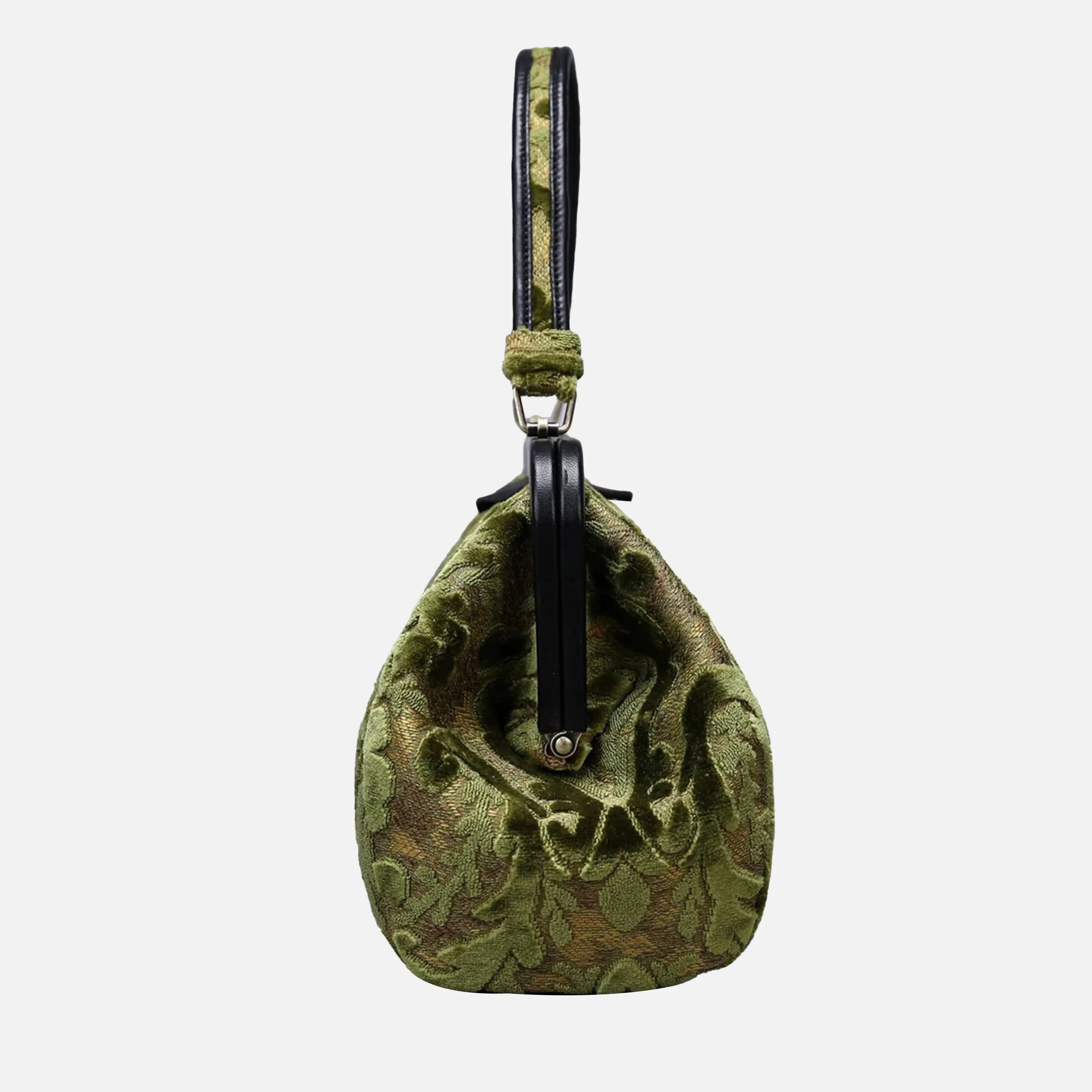 Burnout Velvet Fern Green Top Handle Purse