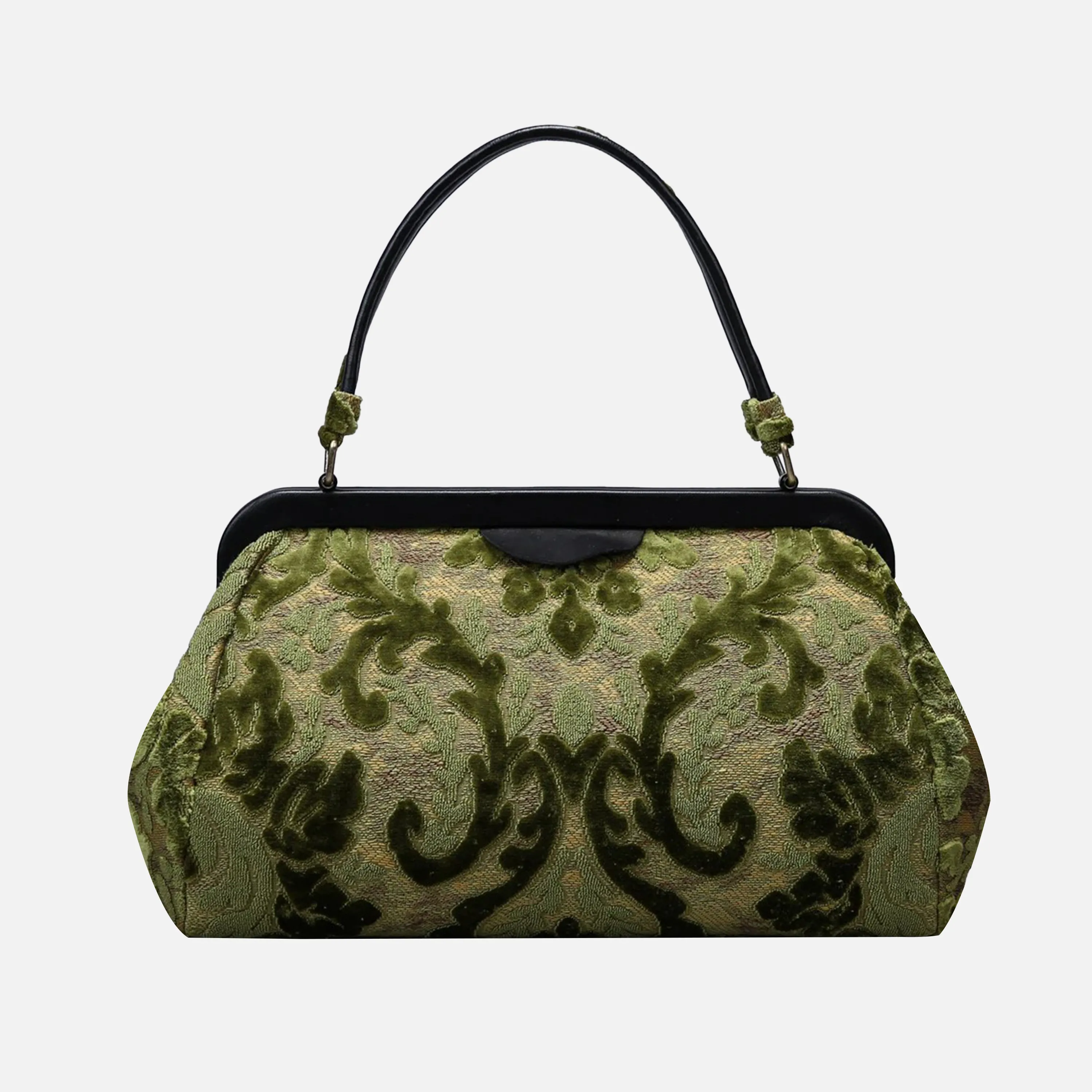 Burnout Velvet Fern Green Top Handle Purse