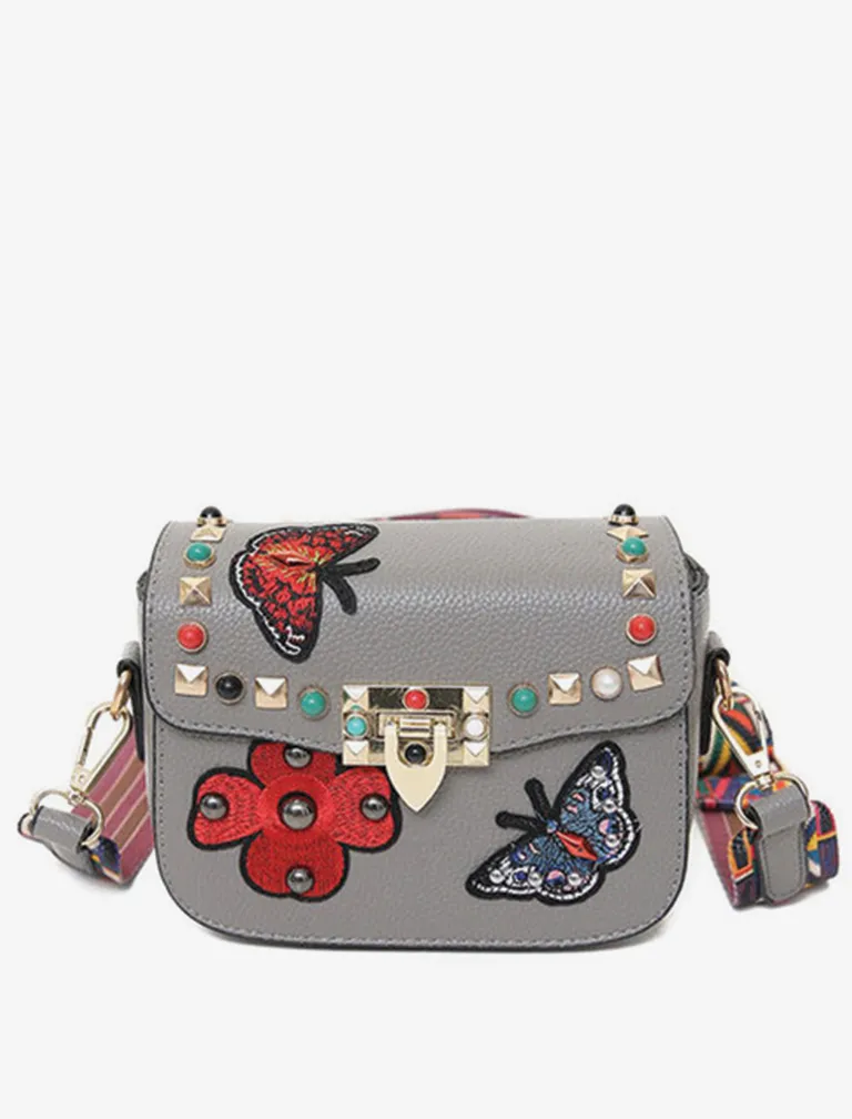 Butterfly Embroidery Mini Bag