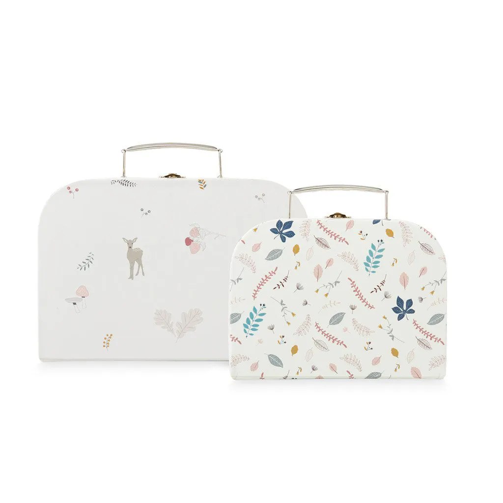 Cam Cam Copenhagen Kids Suitcases Set of 2 Mix Fawn, Pressed Leaves Rose