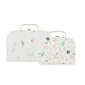 Cam Cam Copenhagen Kids Suitcases Set of 2 Mix Fawn, Pressed Leaves Rose