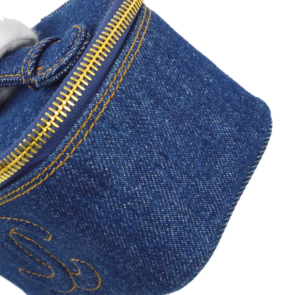 Chanel 1996-1997 Blue Denim Timeless Vanity Handbag 15