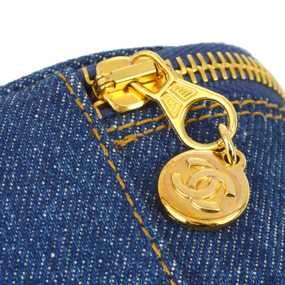 Chanel 1996-1997 Blue Denim Timeless Vanity Handbag 15
