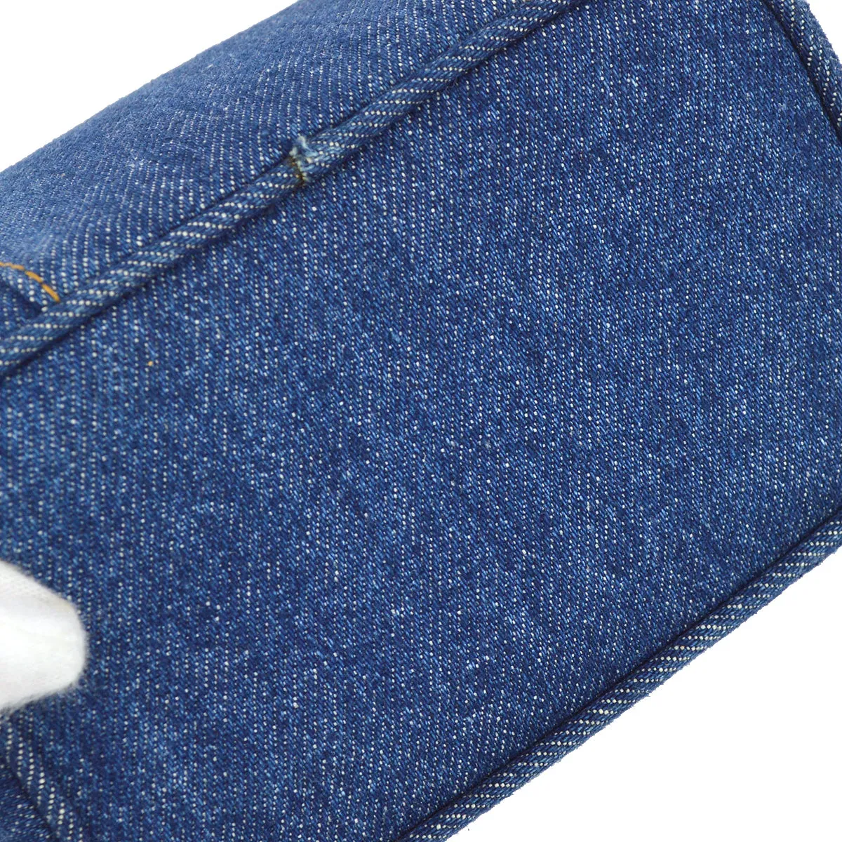 Chanel 1996-1997 Blue Denim Timeless Vanity Handbag 15