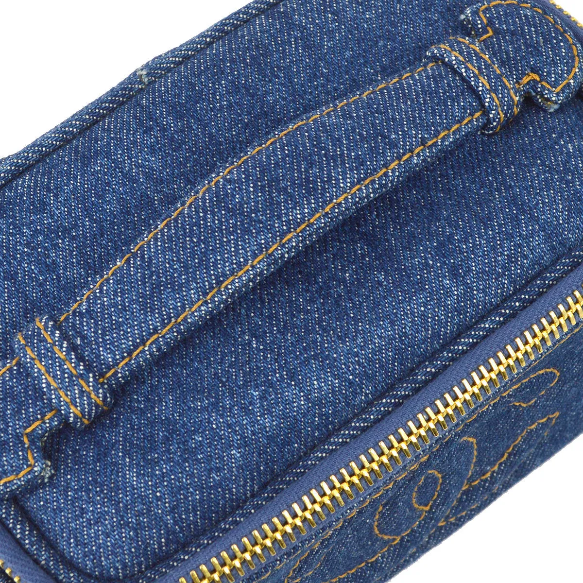 Chanel 1996-1997 Blue Denim Timeless Vanity Handbag 15