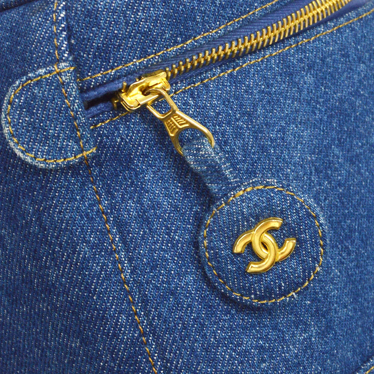 CHANEL 1996-1997 Timeless Vanity Handbag Denim AK31821g
