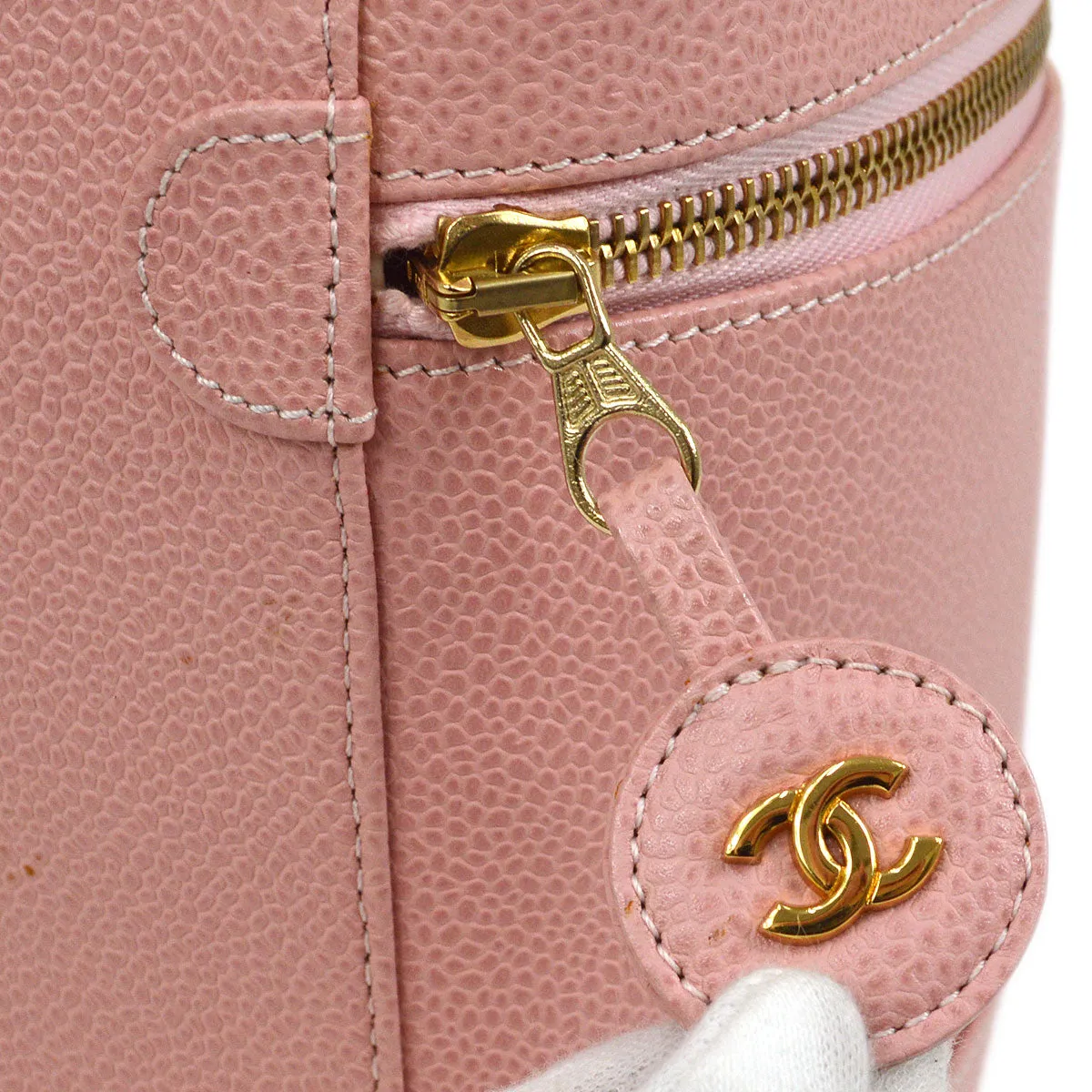 CHANEL 2001-2003 Pink Caviar Timeless Vanity Handbag