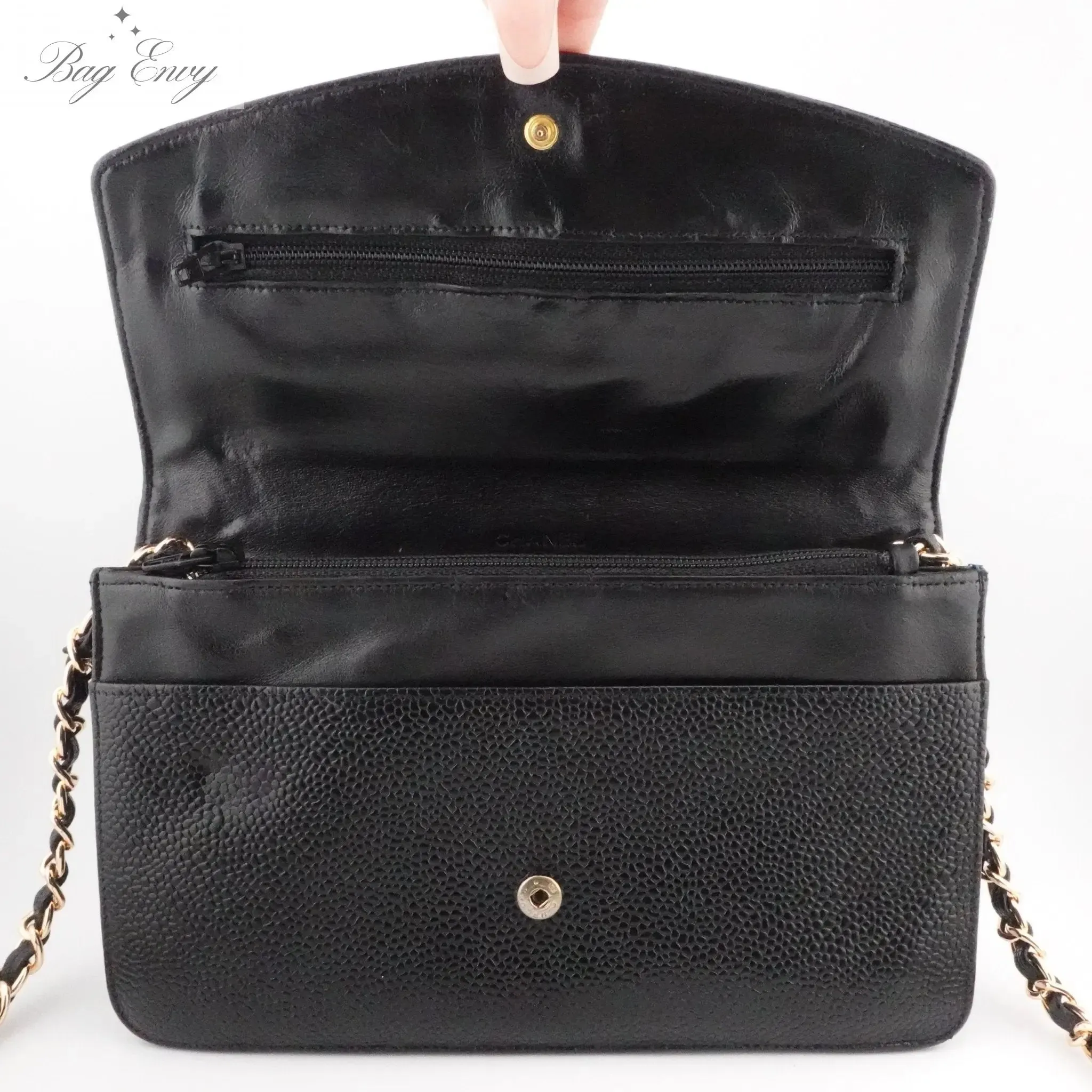 CHANEL Caviar Timeless Clutch on Chain