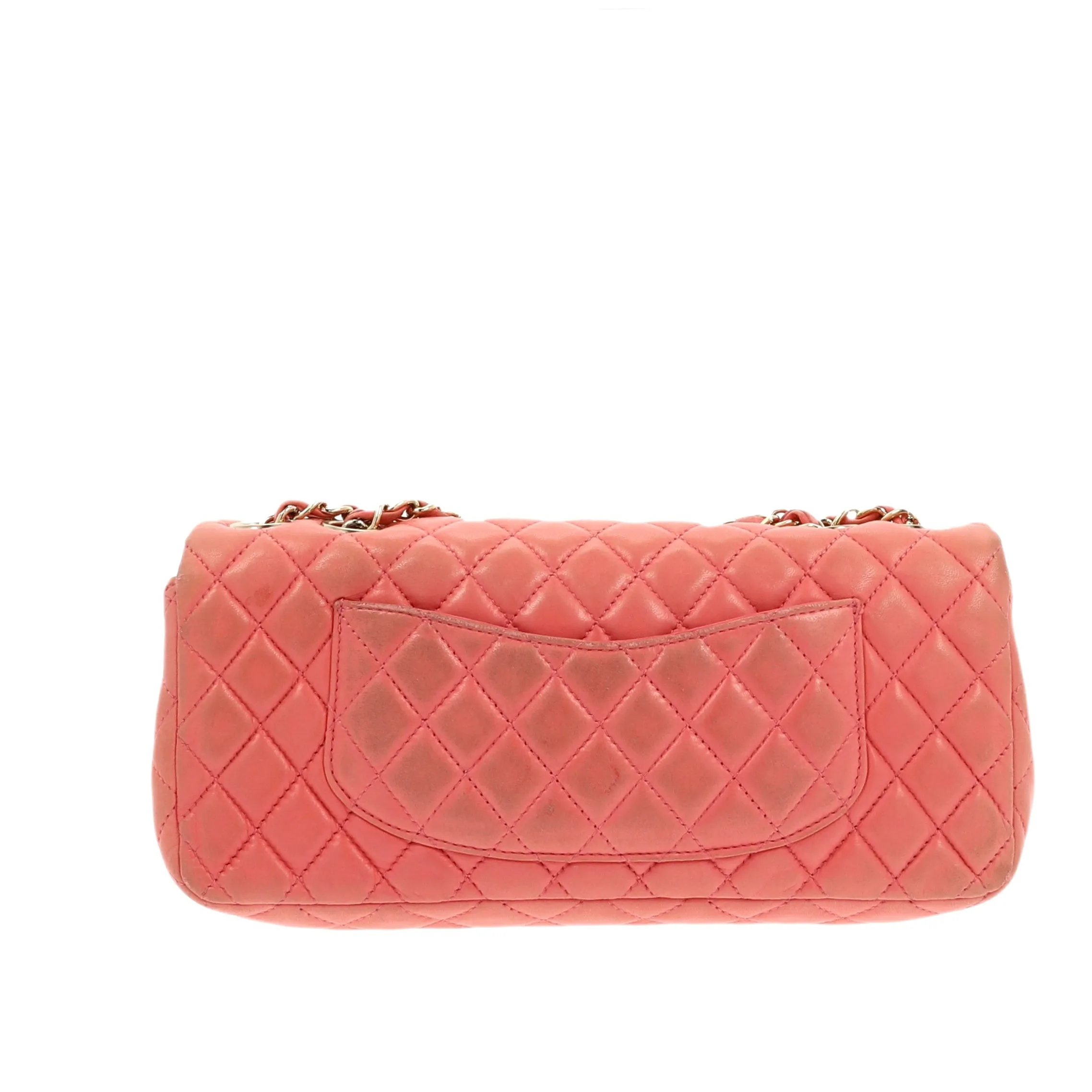 CHANEL Limited Edition "Bonne Chance" Timeless Pochette Single Flap in pink leather