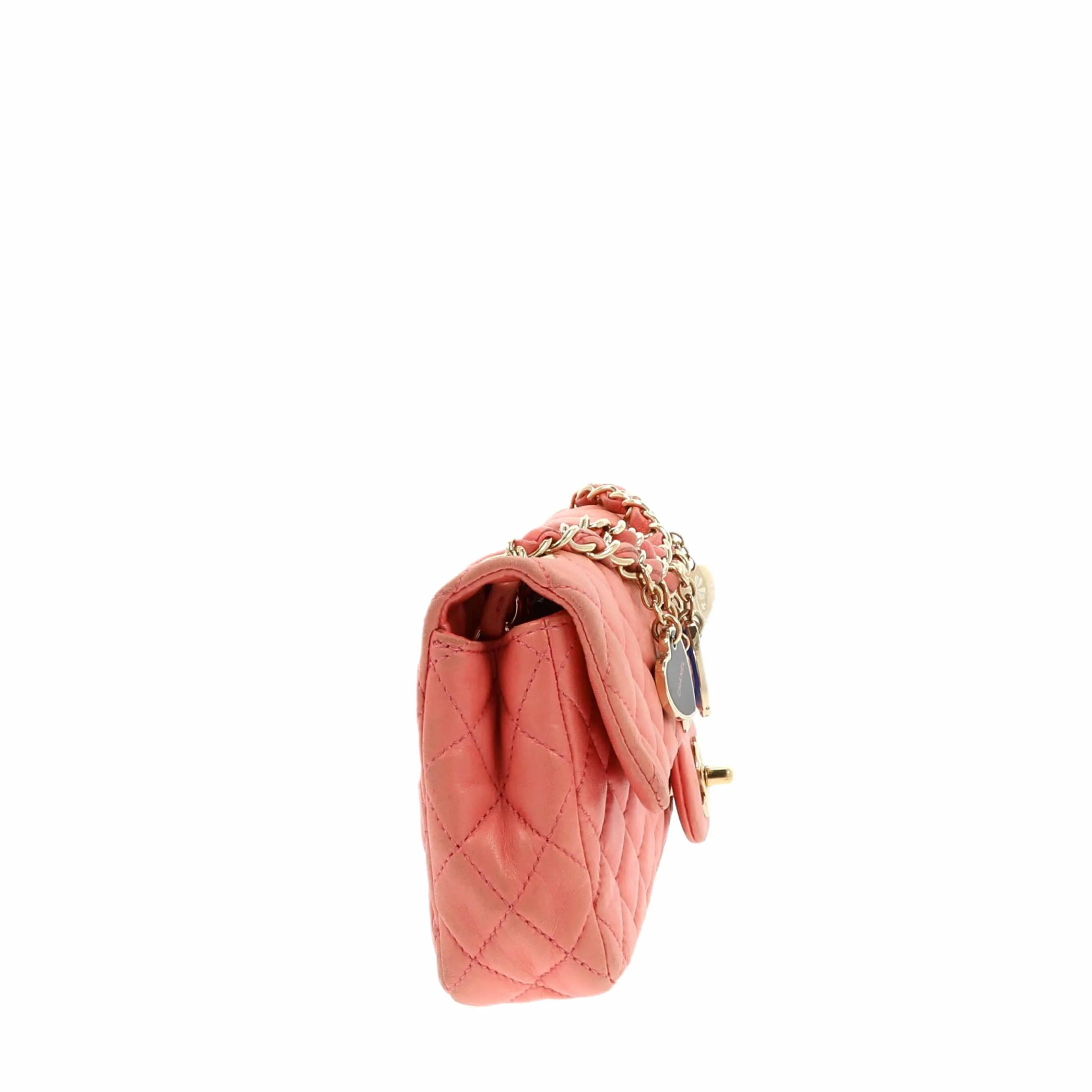 CHANEL Limited Edition "Bonne Chance" Timeless Pochette Single Flap in pink leather