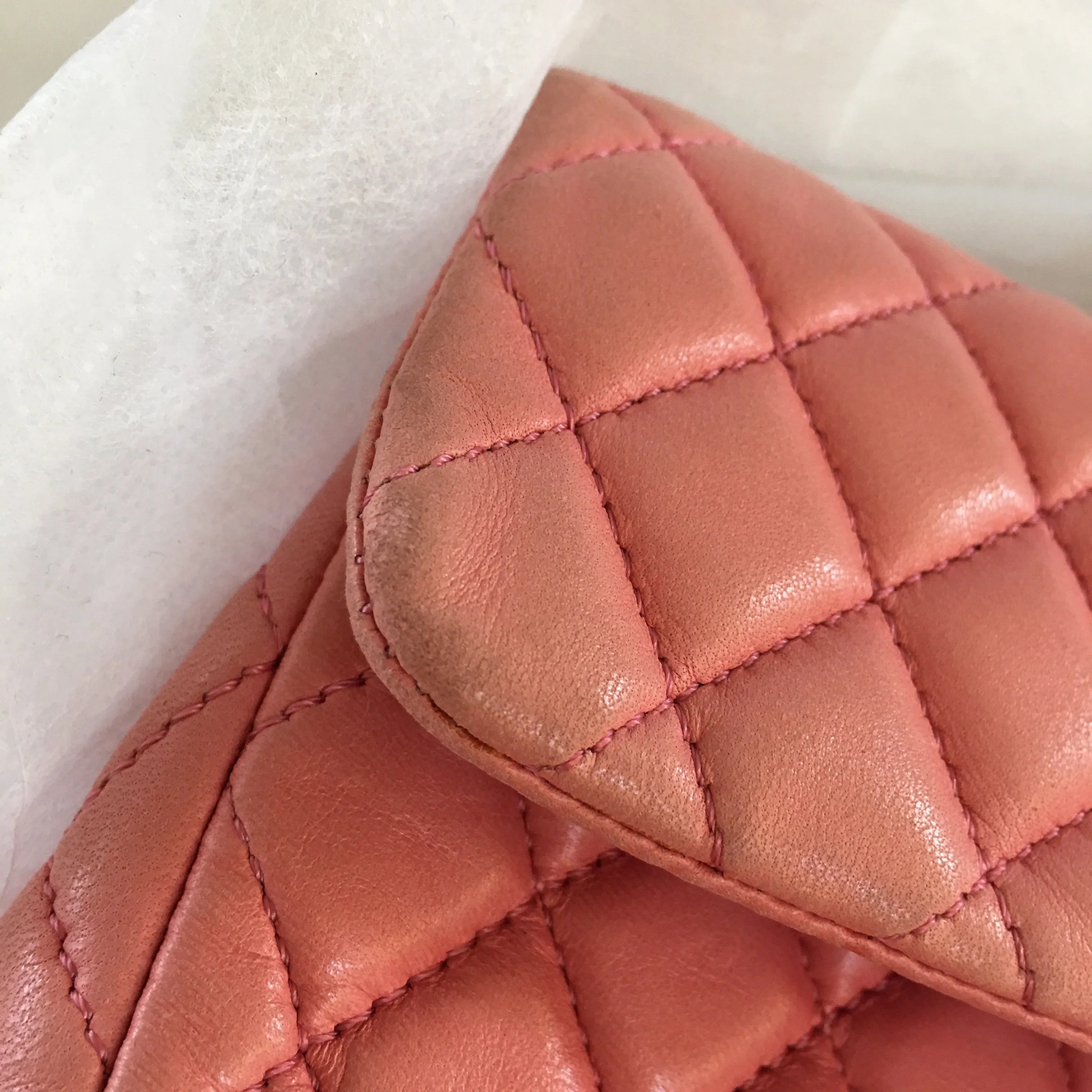 CHANEL Limited Edition "Bonne Chance" Timeless Pochette Single Flap in pink leather