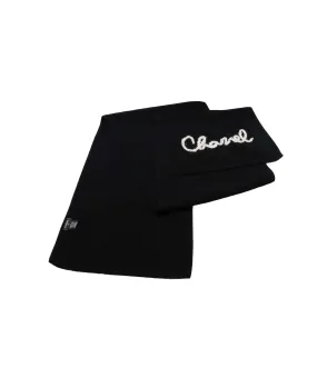 Chanel Logo Cashmere Knit Scarf Black - DXBS1282