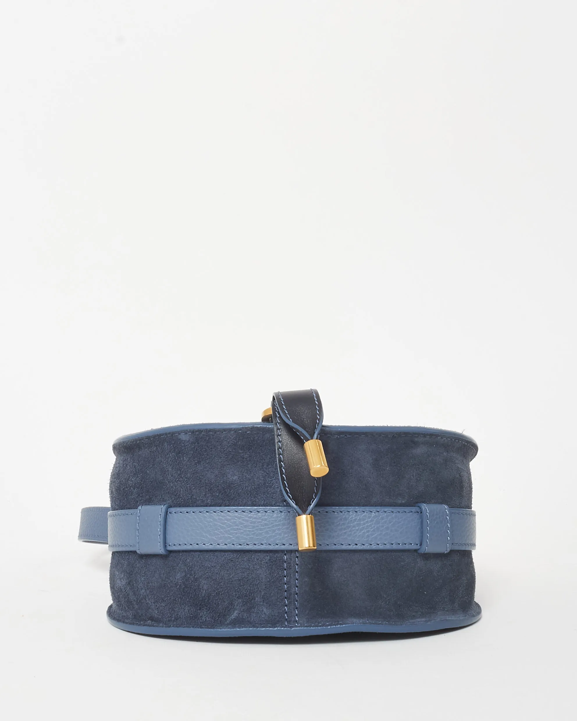 Chloé Navy Blue Suede Small Marcie Crossbody Bag