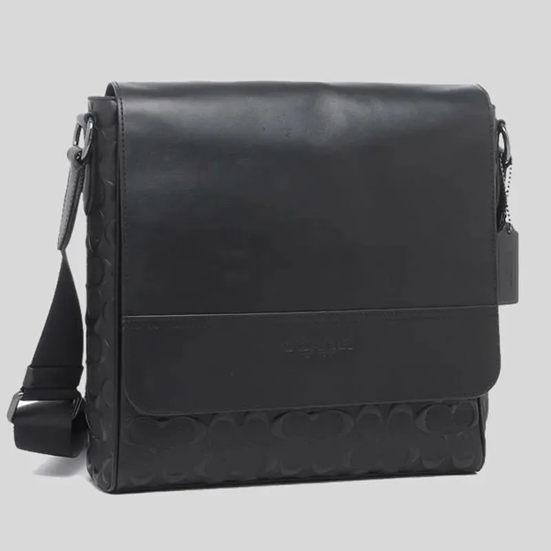 Coach Houston Map Bag In Signature Leather Black RS-4006