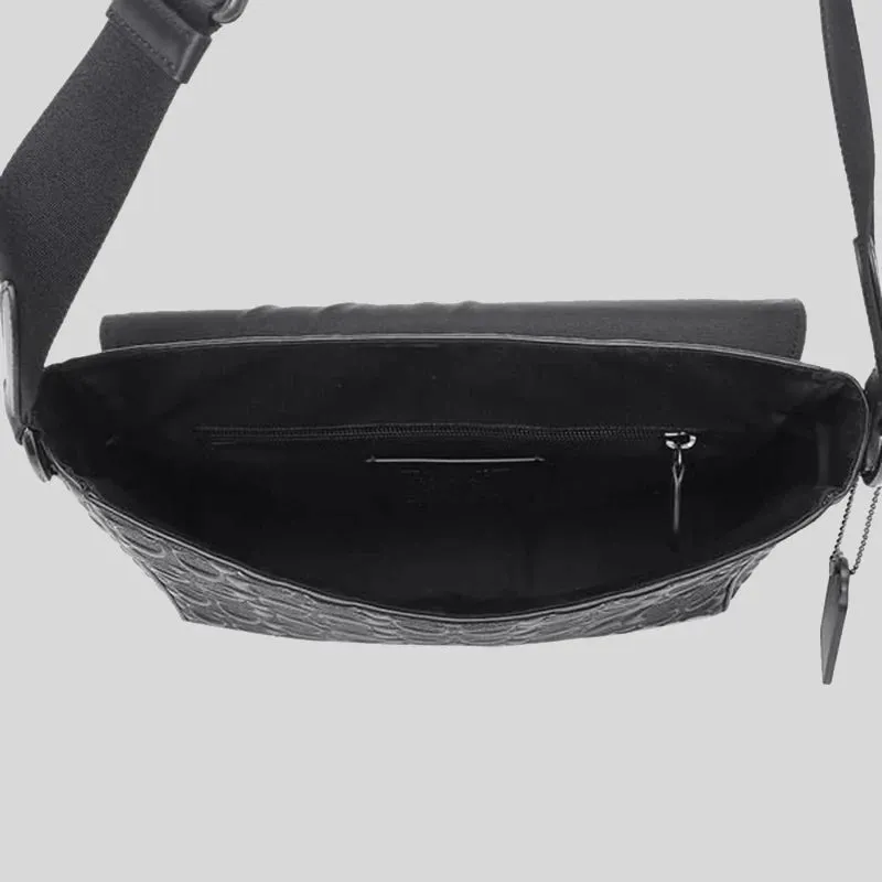 Coach Houston Map Bag In Signature Leather Black RS-4006