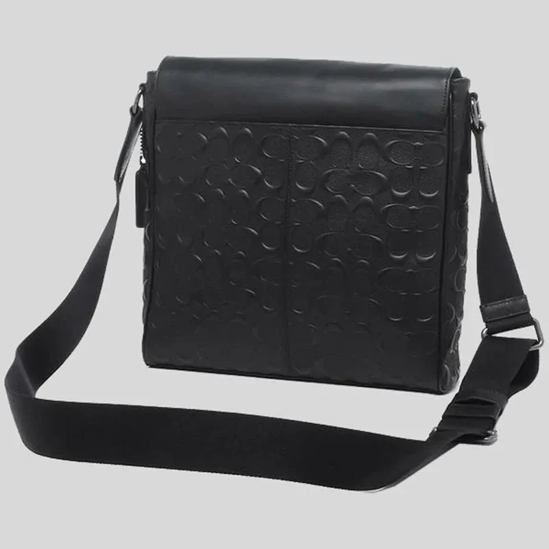 Coach Houston Map Bag In Signature Leather Black RS-4006