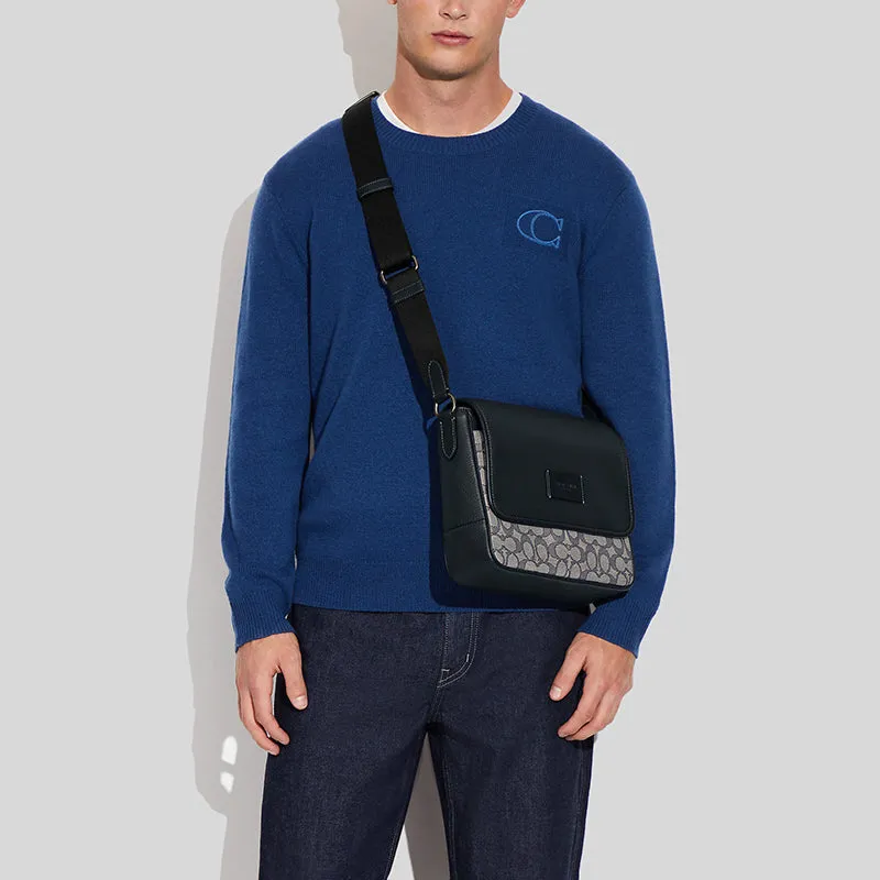 Coach Sprint Map Bag 25 In Signature Jacquard Navy Midnight RS-CE534