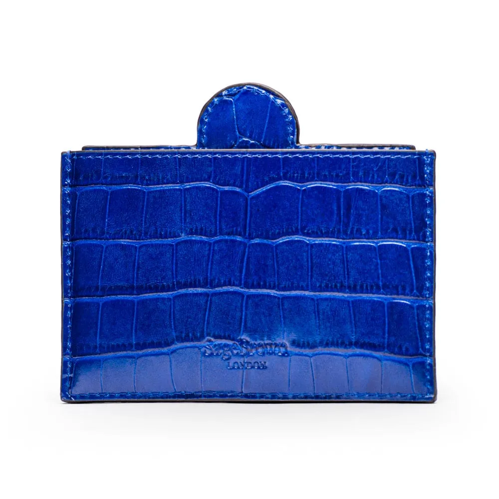 Compact Leather Mirror - Cobalt Croc