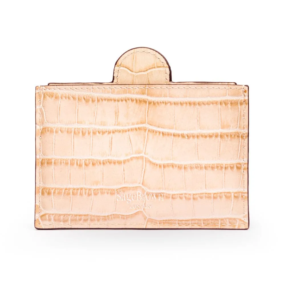 Compact Leather Mirror - Ivory Croc