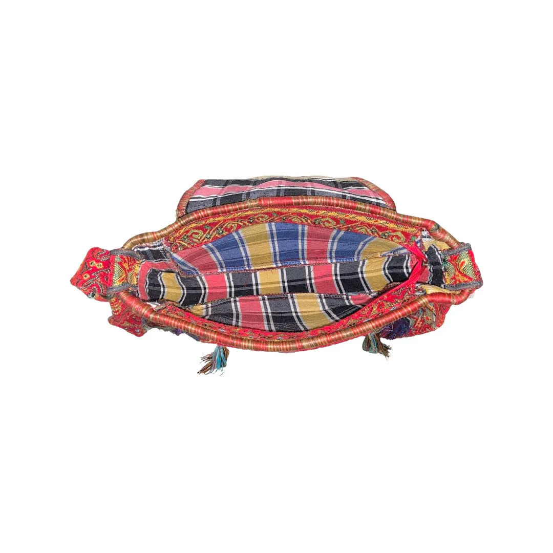 Crossbody Messenger Casual Bag - Tassel Messenger Bag Made of Rug Fabric