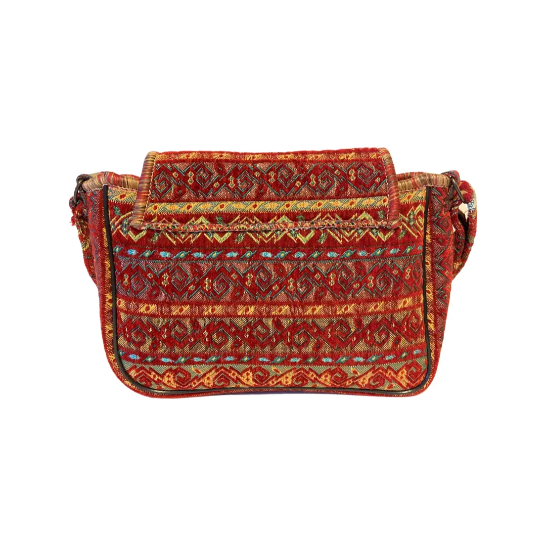 Crossbody Messenger Casual Bag - Tassel Messenger Bag Made of Rug Fabric
