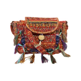 Crossbody Messenger Casual Bag - Tassel Messenger Bag Made of Rug Fabric
