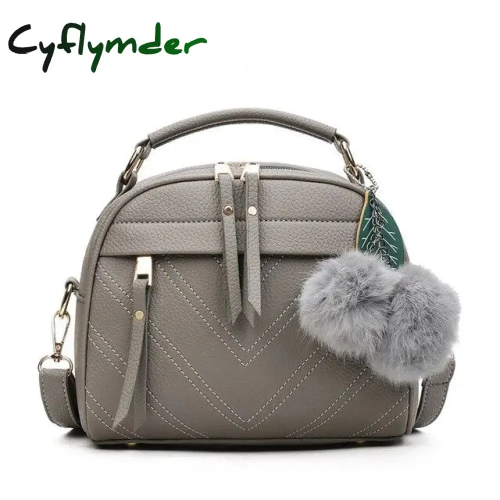 Cyflymder PU Leather Handbag For Women Girl Fashion Tassel Messenger Bags With Ball Bolsa Female Shoulder Bags Ladies Party Crossby Bag